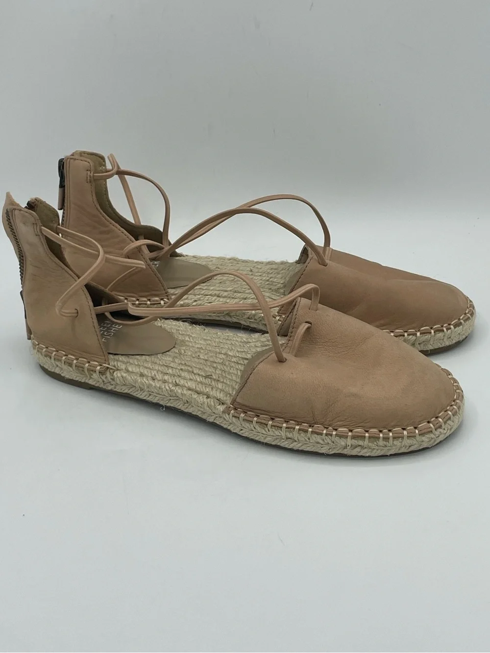 Eileen Fisher Blush Pink Suede Espadrille Slingback Sandals.